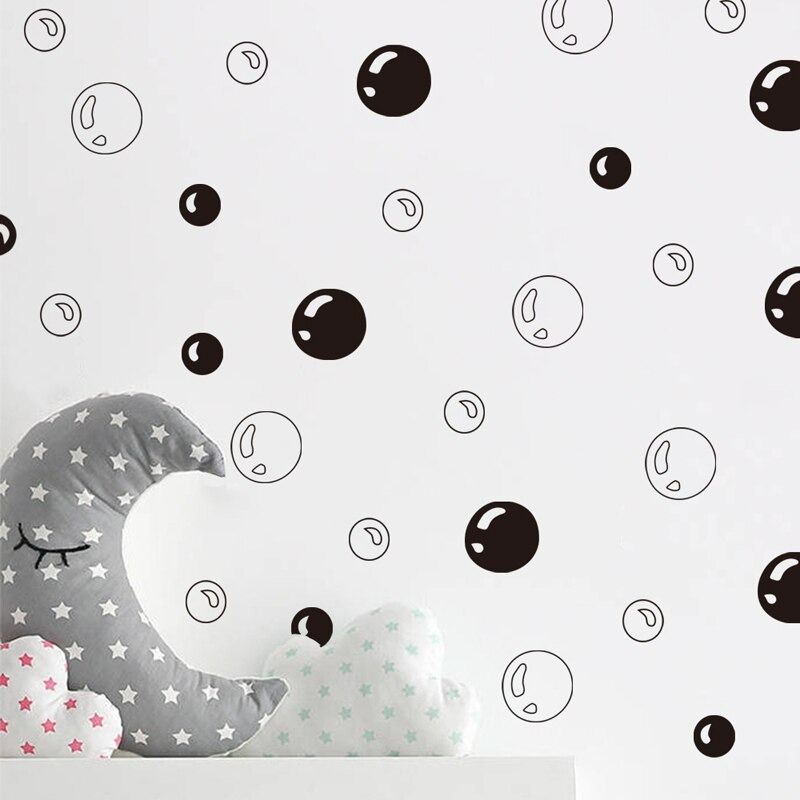 Black Bubbles Circle Wall Stickers – My Original Wallpaper