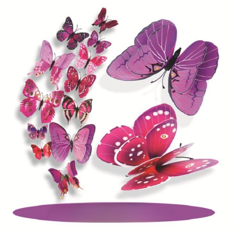 12 Piece 3D Butterfly Wall Art