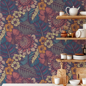 Floral Pattern Removable Wallpaper