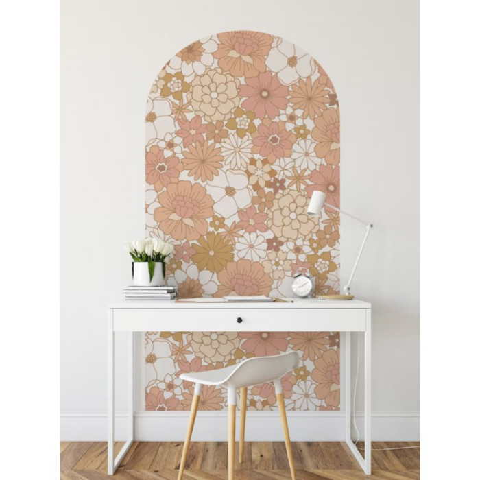 Retro Boho Floral Arch Decals