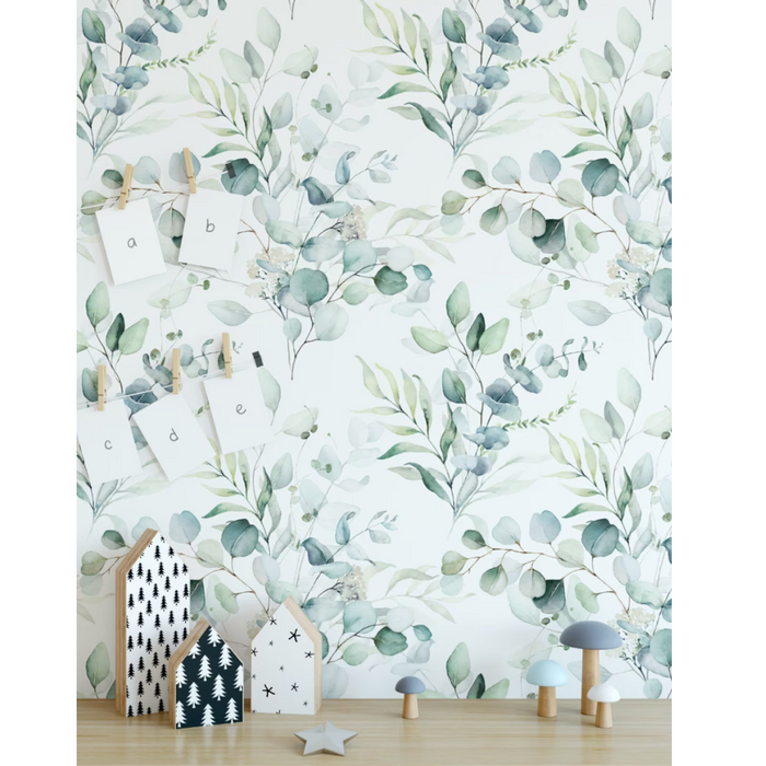 Plant Theme And Leaves Removable Wallpaper