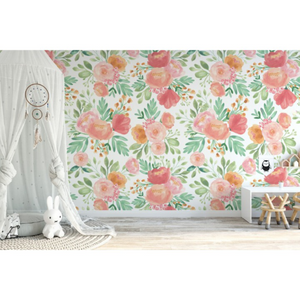 Handpainted Floral Wallpaper