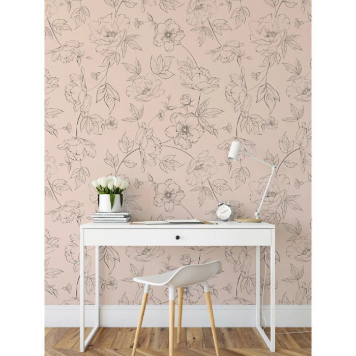 Modern Floral Printed Wallpaper