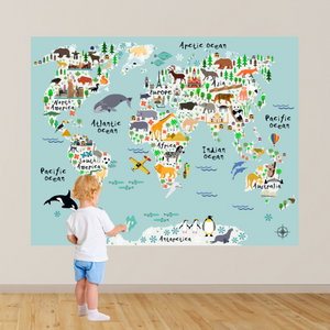 Map Of The World Playroom Decal