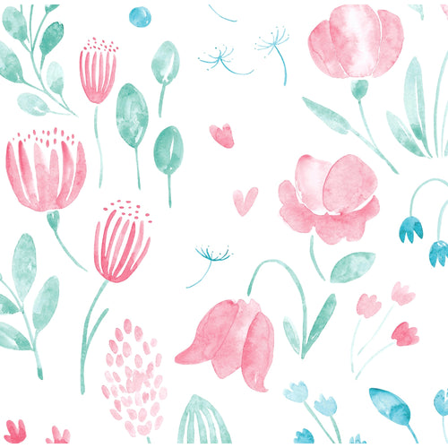 Floral Nursery Print Delight Wallpaper