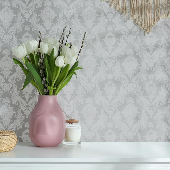 Black Floral Removable Peel And Stick Wallpaper