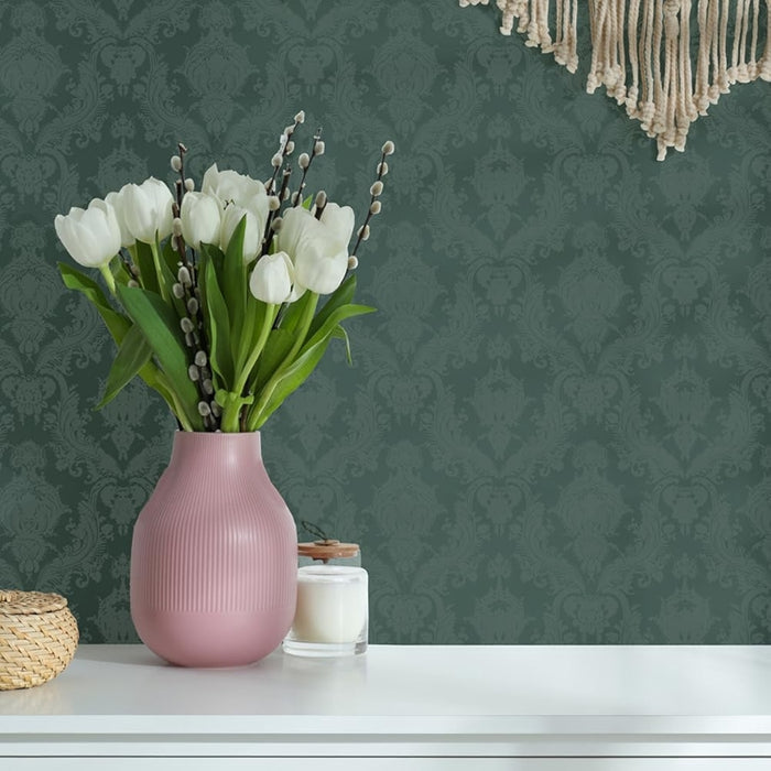 Black Floral Removable Peel And Stick Wallpaper