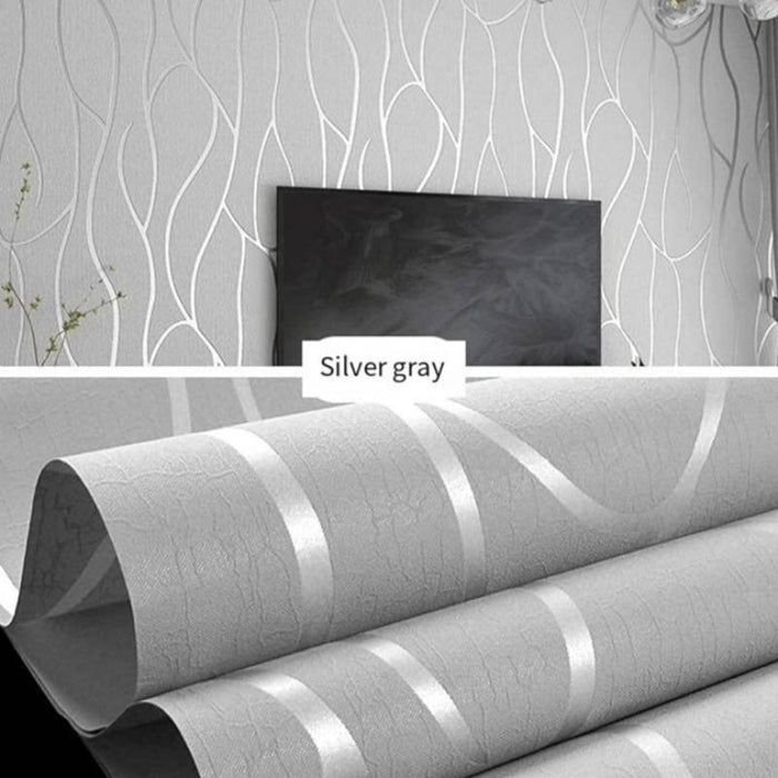 Deerskin Velvet Non Adhesive Geometric Wallpaper For Home Decor