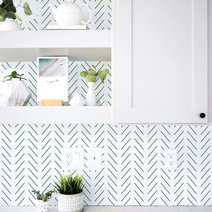 Black And White Peel And Stick Wallpaper Modern Herringbone Design