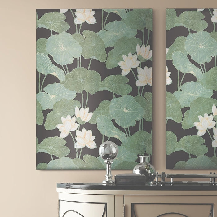 Blue Green Lily Pad Peel And Stick Wallpaper Roll