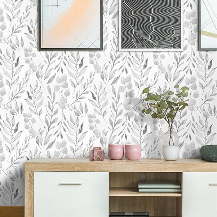 Leaf Floral Design Peel And Stick Wallpaper For Wall Decor