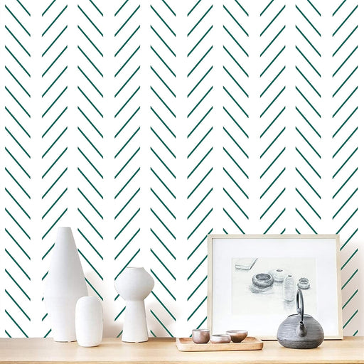 Black And White Peel And Stick Wallpaper Modern Herringbone Design