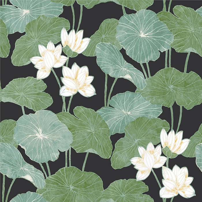 Blue Green Lily Pad Peel And Stick Wallpaper Roll