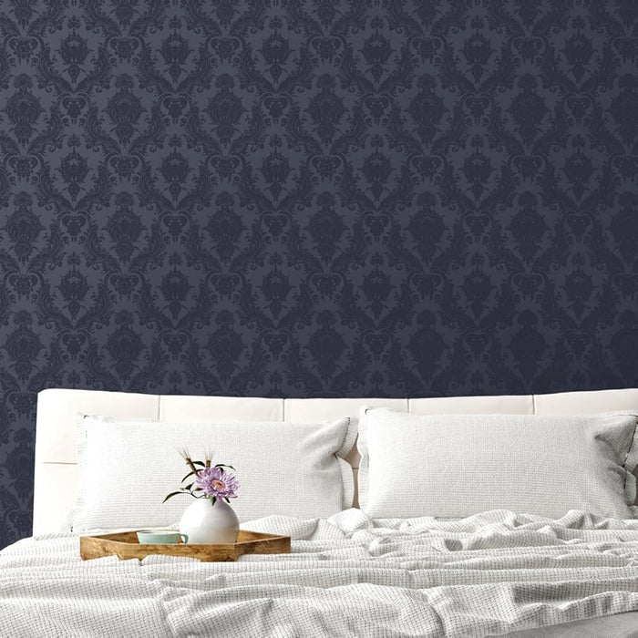 Black Floral Removable Peel And Stick Wallpaper