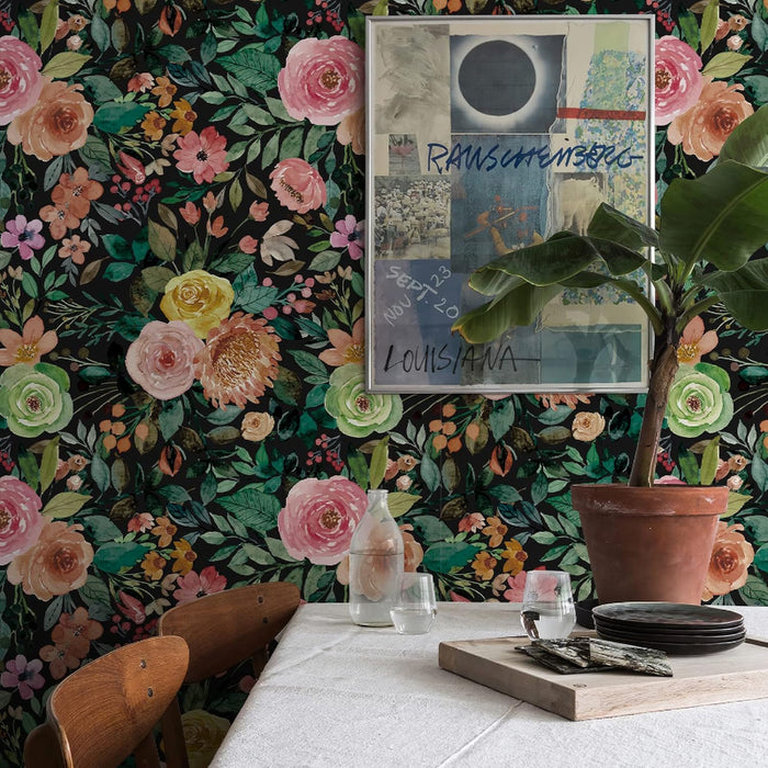 Self Adhesive Vintage Floral Wallpaper