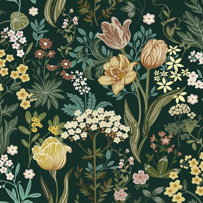 Botanical Floral Pattern Peel And Stick Wallpaper For Decor