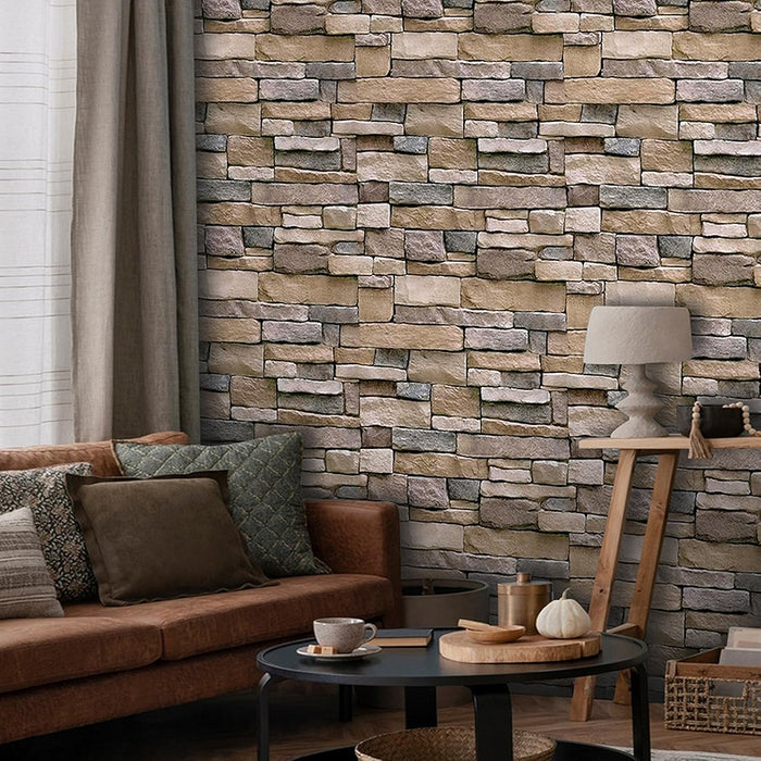 Peel And Stick Stone Wallpaper For Home Decoration