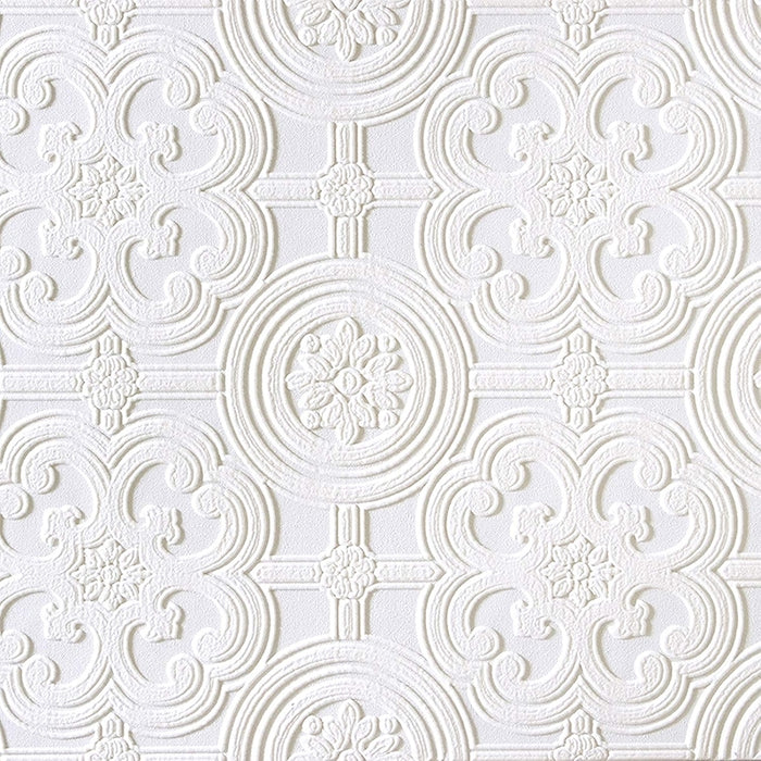 Textured Vinyl Wallpaper Paintable White 21 Inch Wide