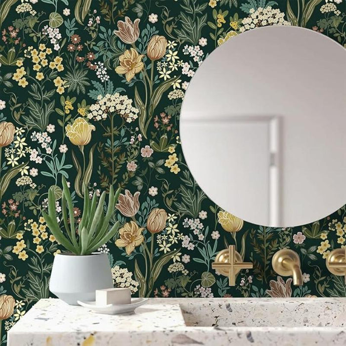 Botanical Floral Pattern Peel And Stick Wallpaper For Decor