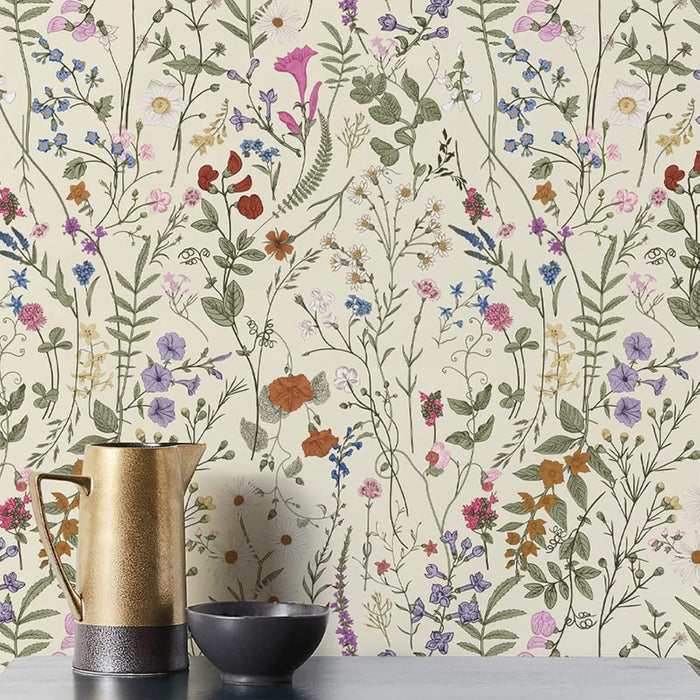 Self Adhesive Vintage Floral Wallpaper