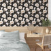 Floral Wallpaper Peel And Stick Black Beige Contact Paper