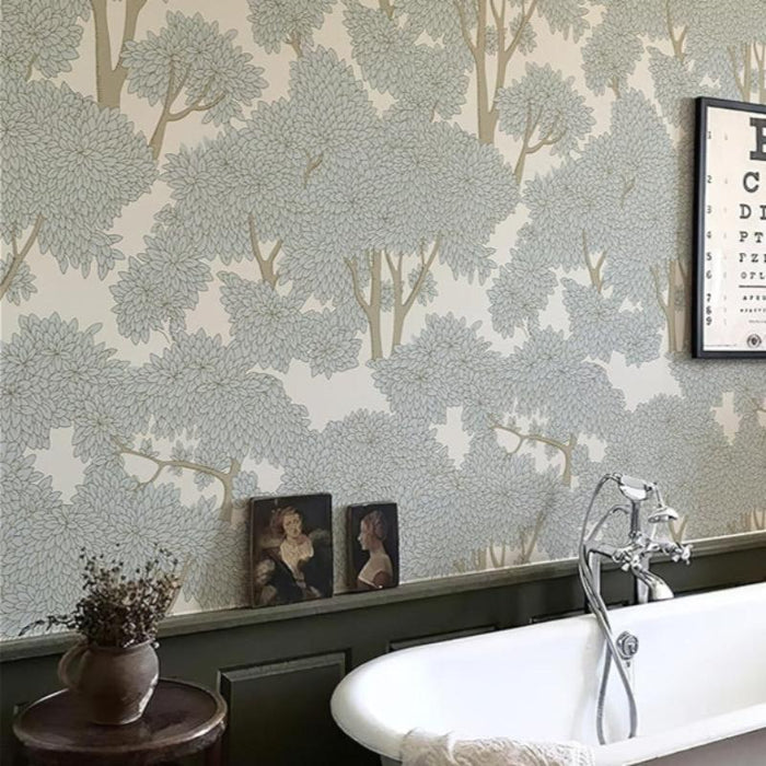 Tree Wallpaper Peel And Stick Forest Mural For Bathroom