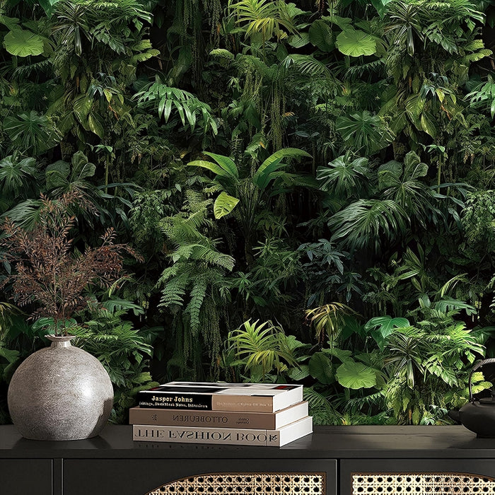 Peel And Stick Green Tropical Wallpaper For Home Decor