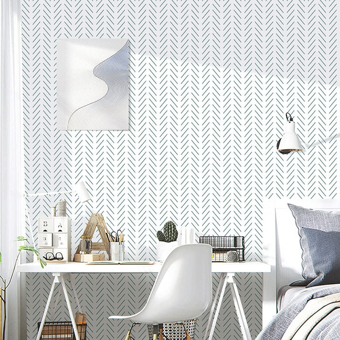 Black And White Peel And Stick Wallpaper Modern Herringbone Design