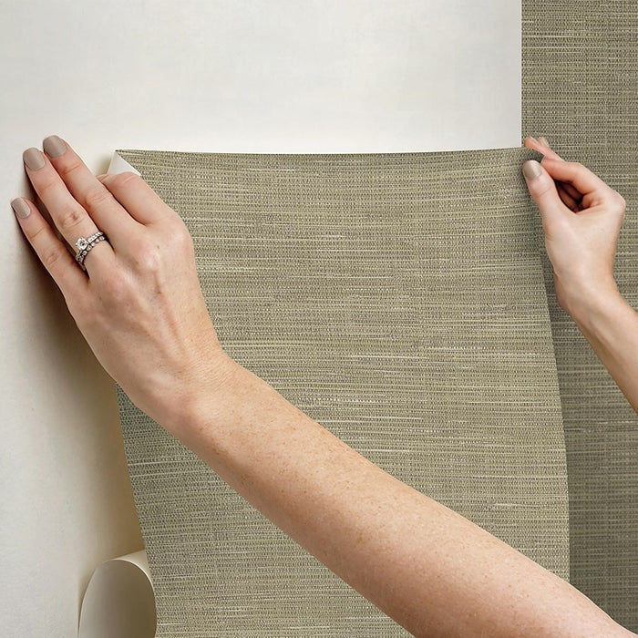 Cream Grassweave Peel And Stick Wallpaper