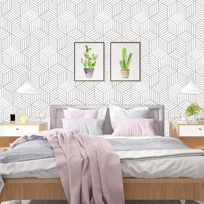 Geometric Hexagon Wallpaper Peel And Stick