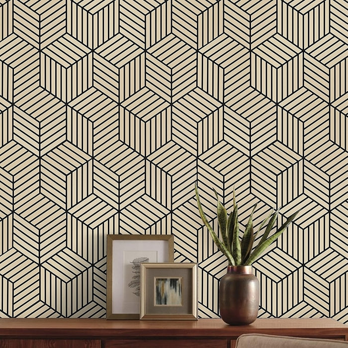 Geometric Hexagon Wallpaper Peel And Stick