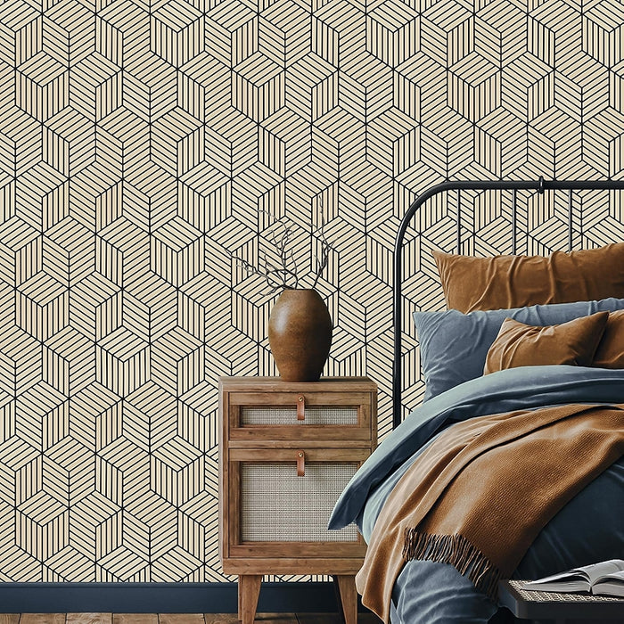 Geometric Hexagon Wallpaper Peel And Stick