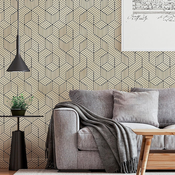 Geometric Hexagon Wallpaper Peel And Stick