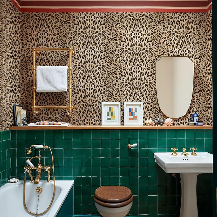 Leopard Print Textured Wallpaper Non Woven Embossed Design