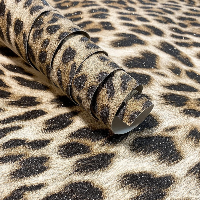 Leopard Print Textured Wallpaper Non Woven Embossed Design