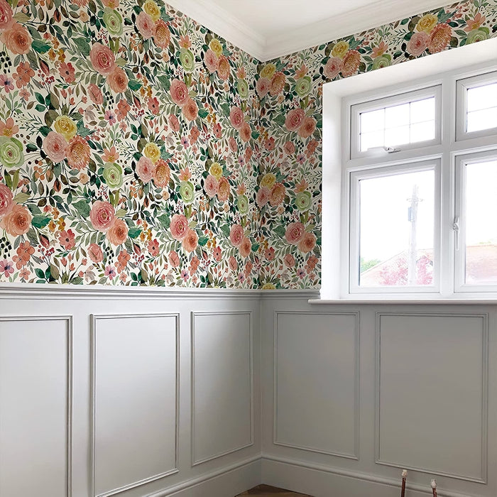 Watercolor Floral Peel And Stick Wallpaper