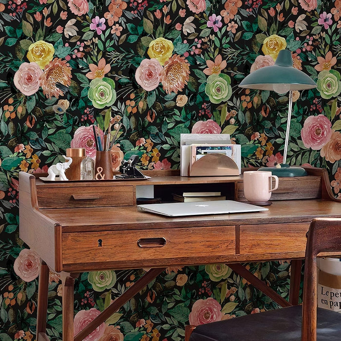 Watercolor Floral Peel And Stick Wallpaper