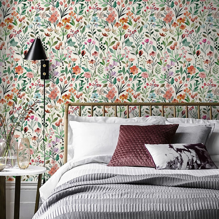 Watercolor Floral Peel And Stick Wallpaper