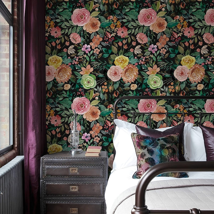 Watercolor Floral Peel And Stick Wallpaper