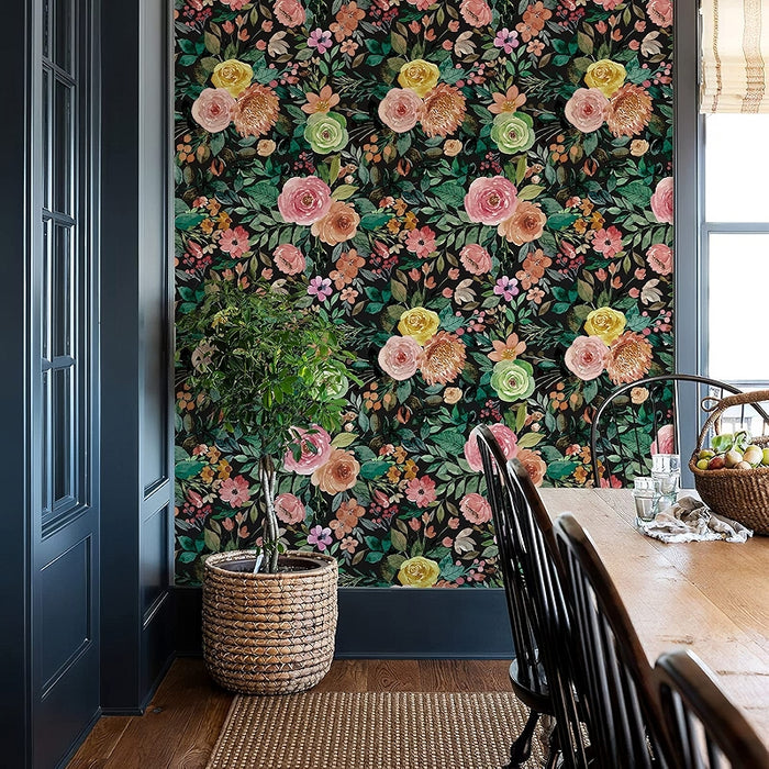 Watercolor Floral Peel And Stick Wallpaper