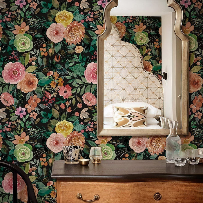 Watercolor Floral Peel And Stick Wallpaper