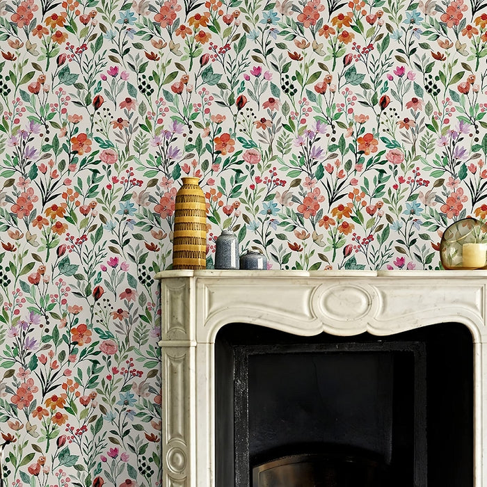 Watercolor Floral Peel And Stick Wallpaper