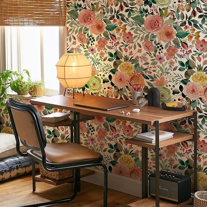 Watercolor Floral Peel And Stick Wallpaper