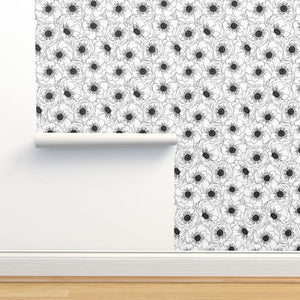 Anemones Floral Print Wallpaper