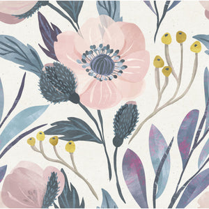 Vibrant Flowers Printed Removable Wallpapers