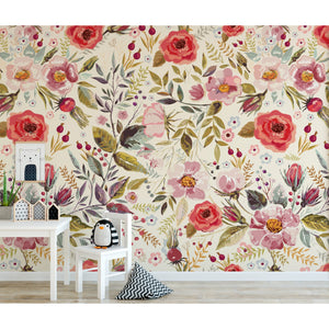 Little Boho Nursery Floral Wallpaper