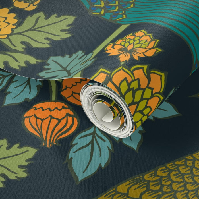 Peacock Print Wallpaper