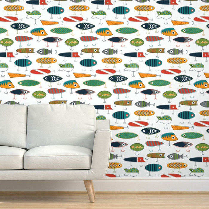 Fishing Printed Removable Wallpaper