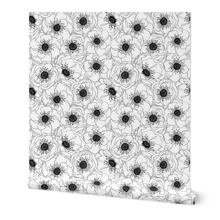 Anemones Floral Print Wallpaper