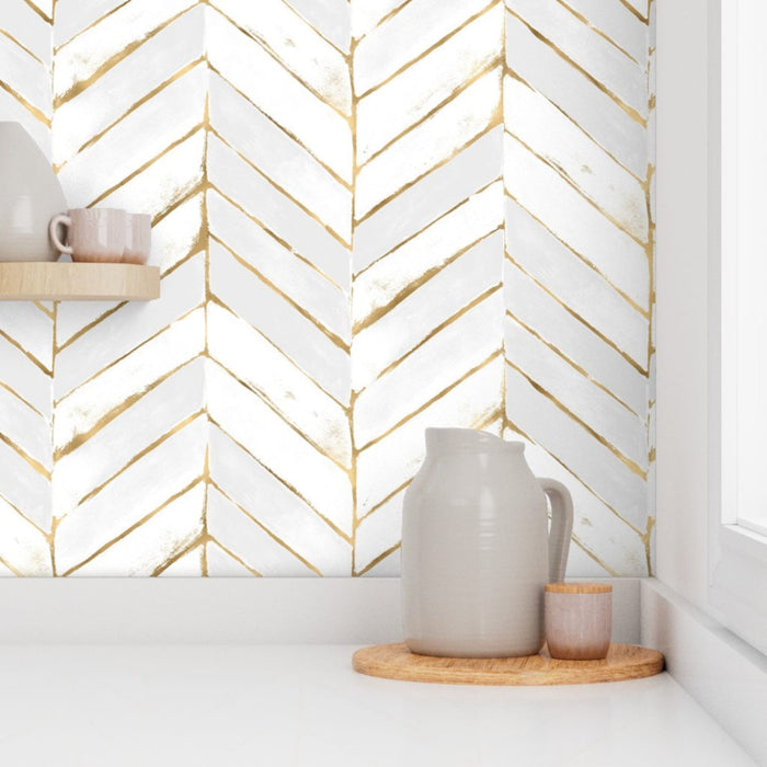 Glam Chevron Wallpaper